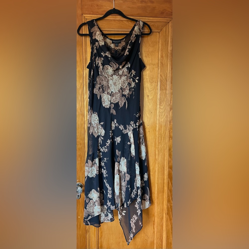 Vintage asymmetrical hem fairy beaded dress !!